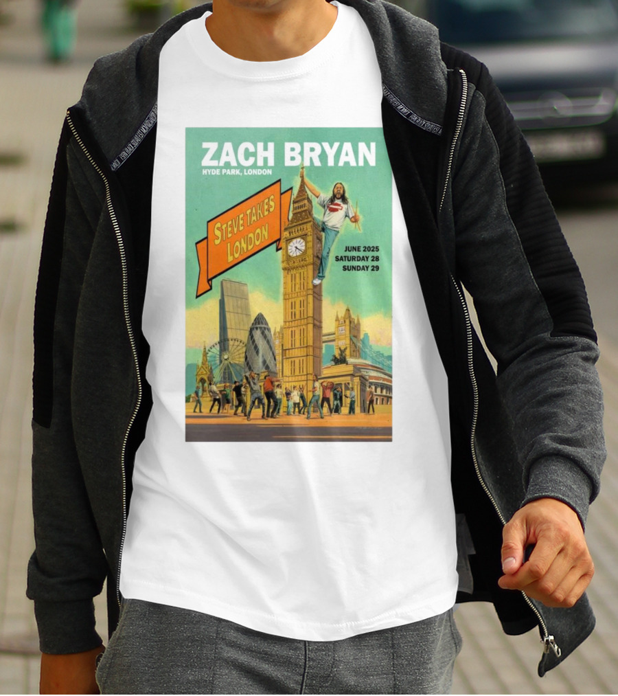 Zach Bryan Hyde Park London June 2025 Steve Takes London Saturday 28 Sunday 29 T-Shirt