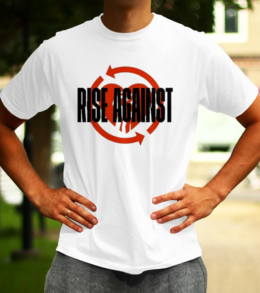 Rise Against Red Heart Fist Arrow Emblem T-Shirt