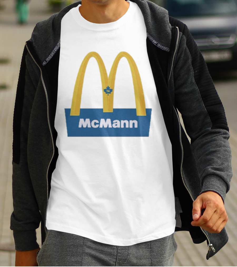 McMann 74 Maple Leaf Blue And Yellow Arches T-Shirt