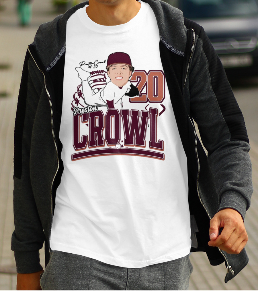 Preston Crowl Baseball 2025 Pitcher Number 20 T-Shirt