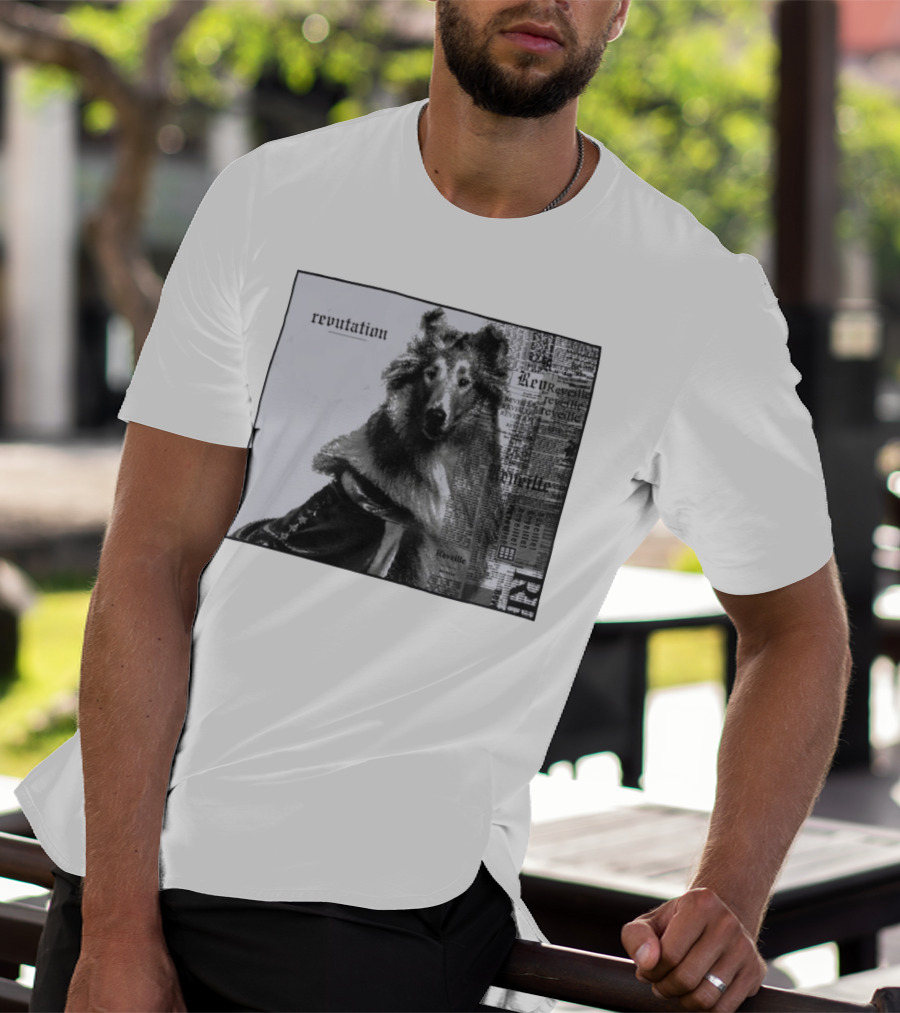 Revutation Reveille Collie Newspaper Style T-Shirt