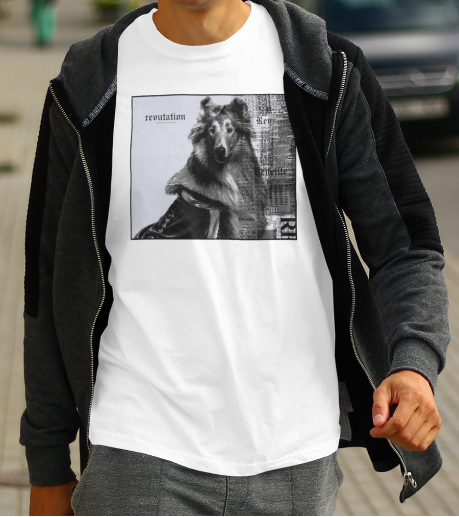 Revutation Reveille Collie Newspaper Style T-Shirt