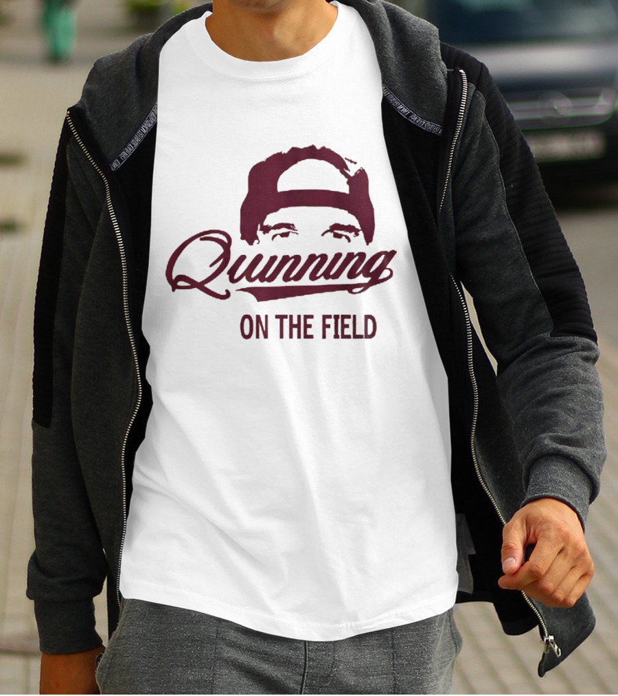 Quinning On The Field Featuring Iconic Backwards Cap Style T-Shirt