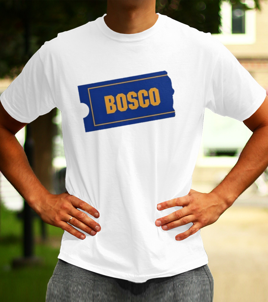 Ryder Roll Bosco Vintage Blue With Yellow Bold Ticket Style T-Shirt