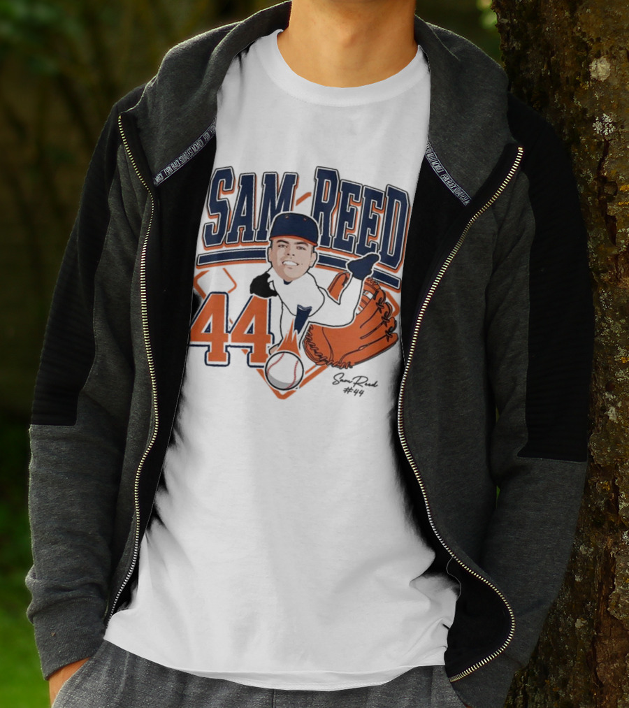 Sam Reed 44 Baseball Glove And Bat Graphic 2025 T-Shirt