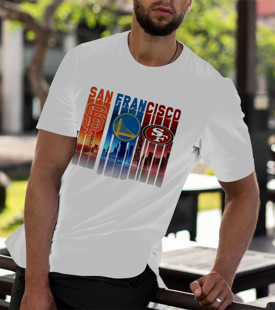 San Francisco Giants Warriors 49ers Cityscape Skyline T-Shirt