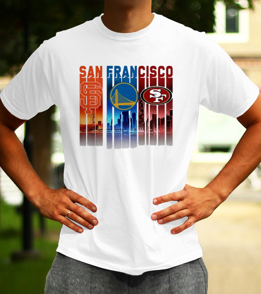 San Francisco Giants Warriors 49ers Cityscape Skyline T-Shirt