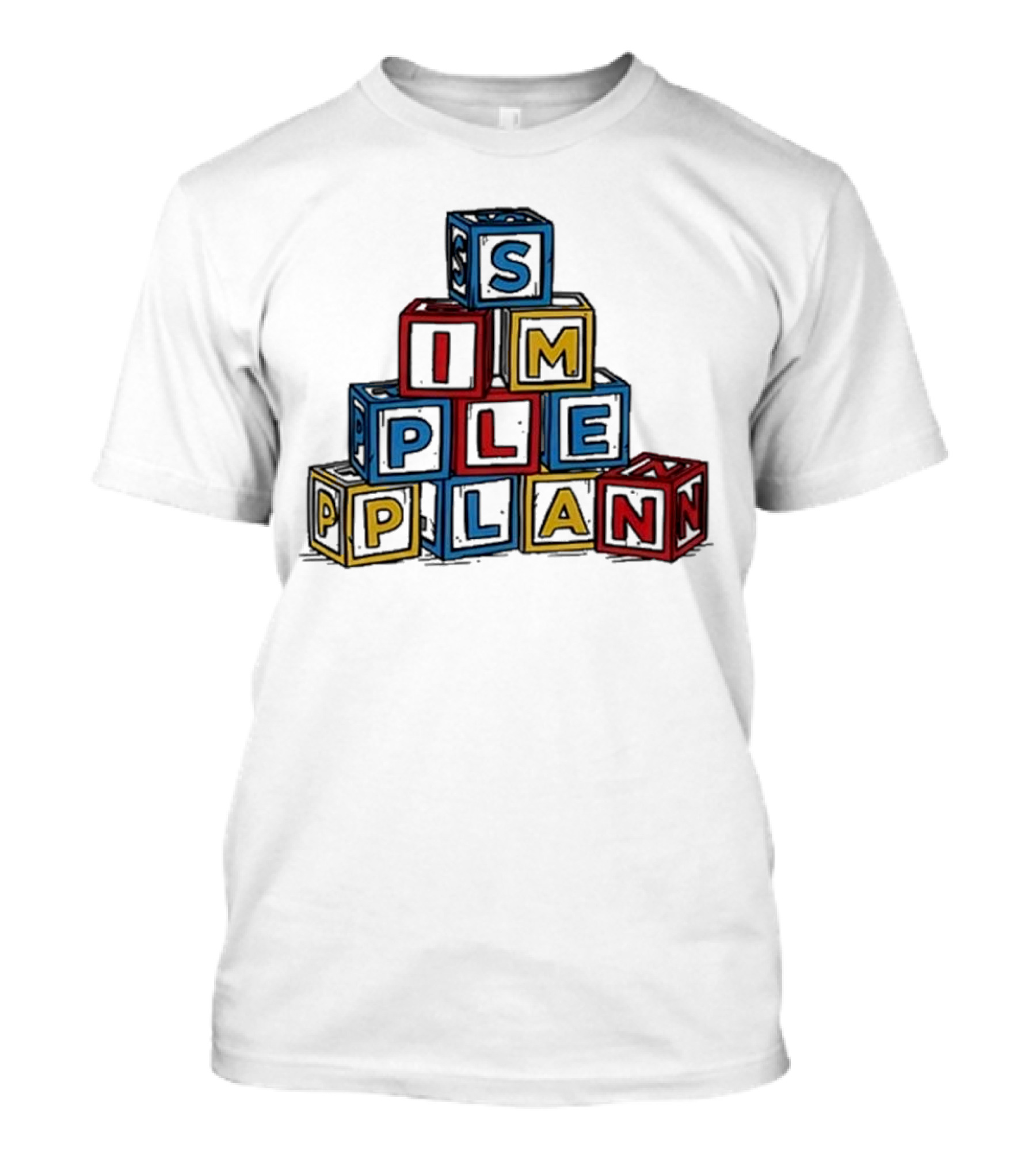 Simple Plan Alphabet Block Letter Stack T-Shirt