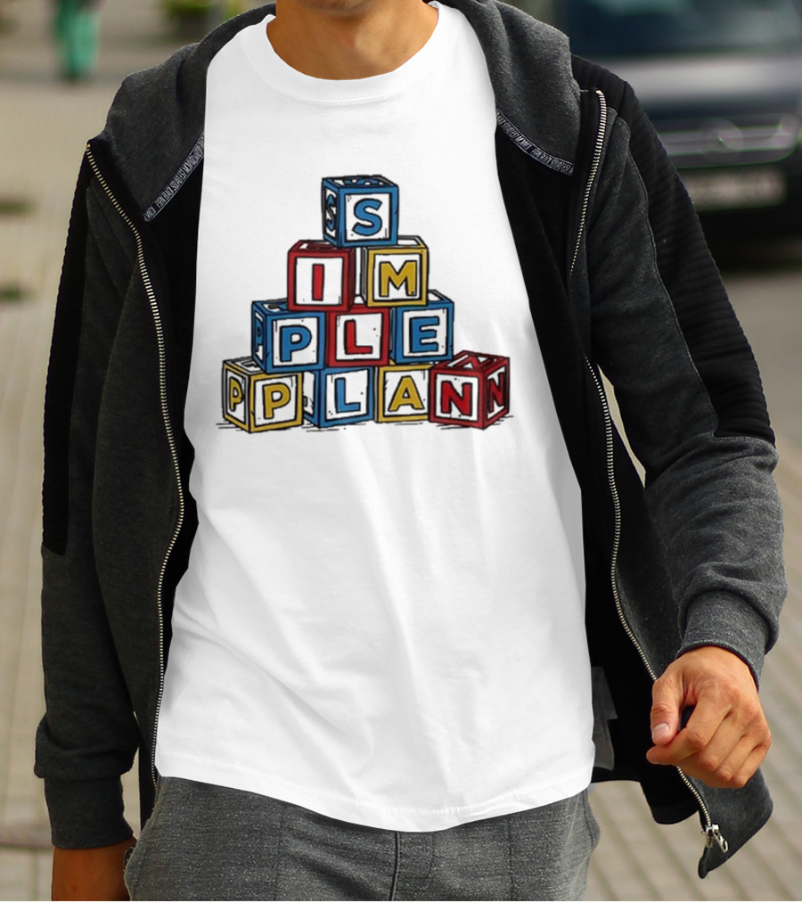 Simple Plan Alphabet Block Letter Stack T-Shirt