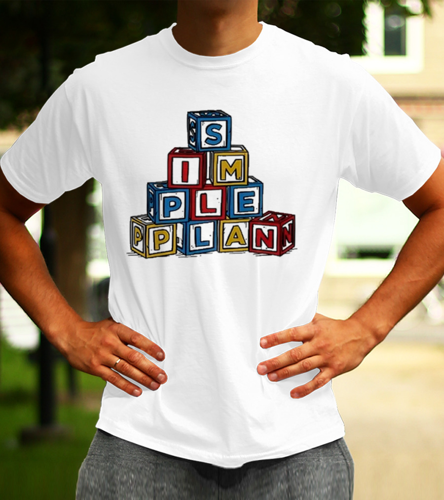 Simple Plan Alphabet Block Letter Stack T-Shirt