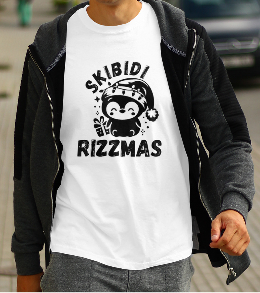 Love Skibidi Rizzmas Christmas Penguin T-Shirt