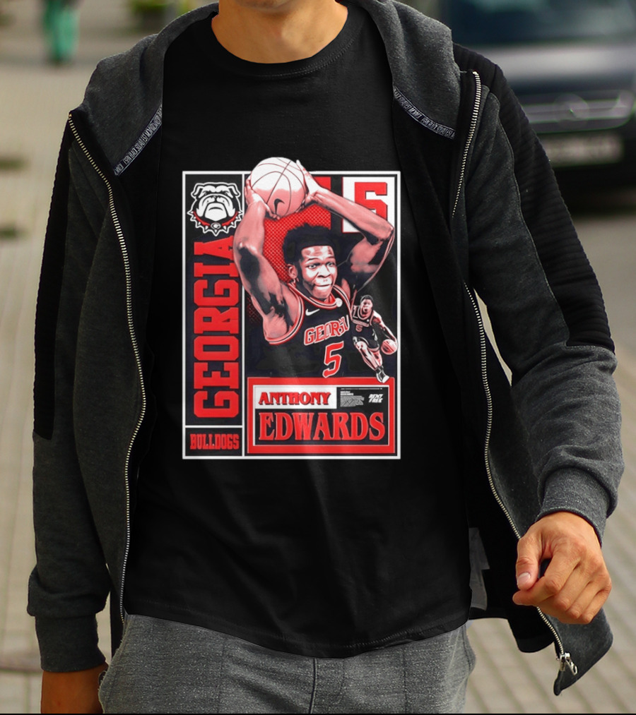 Anthony Edwards Georgia Bulldogs Basketball 5 NBA Draft T-Shirt