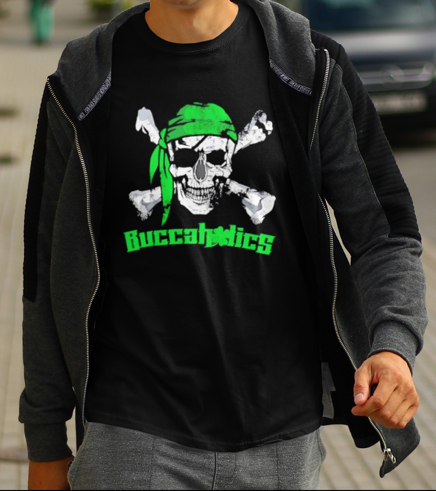 Buccaholics Green Pirate Skull Crossbones Bandana T-Shirt
