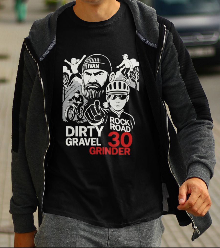 Dirty Gravel Ivan Rock Road 30 Grinder Cycling Adventure T-Shirt