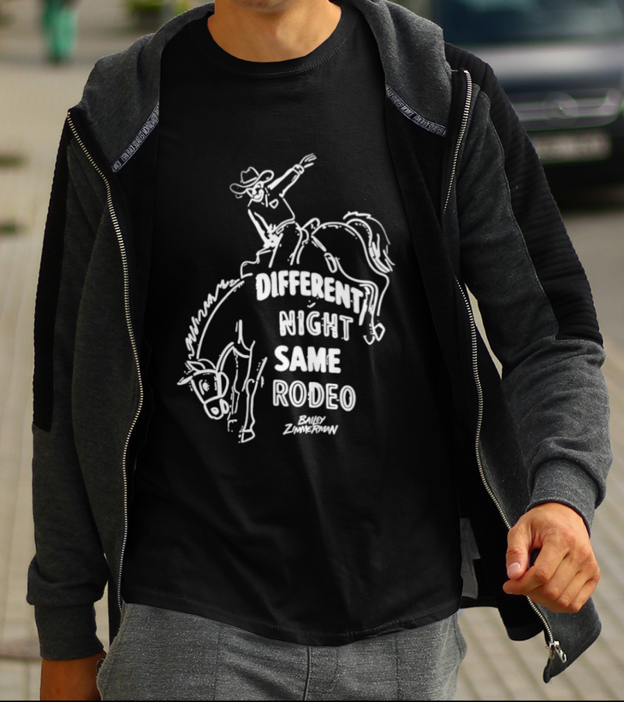 Bailey Zimmerman Different Night Same Rodeo Riding Horse T-Shirt