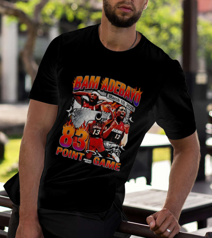 Bam Adebayo 83 Point Game Miami Heat Vice City 90s Basketball T-Shirt
