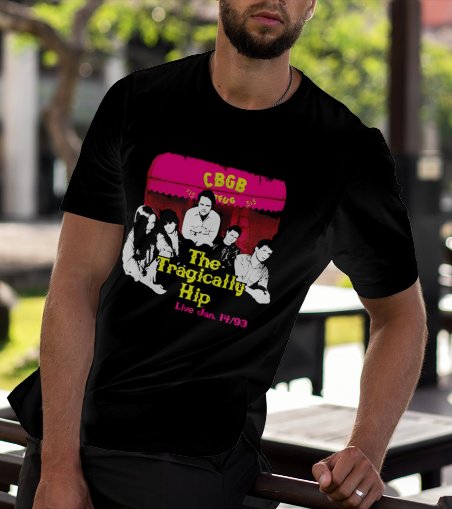 CBGB The Tragically Hip Live Jan 14 93 Vintage Style Music Venue Homage T-Shirt