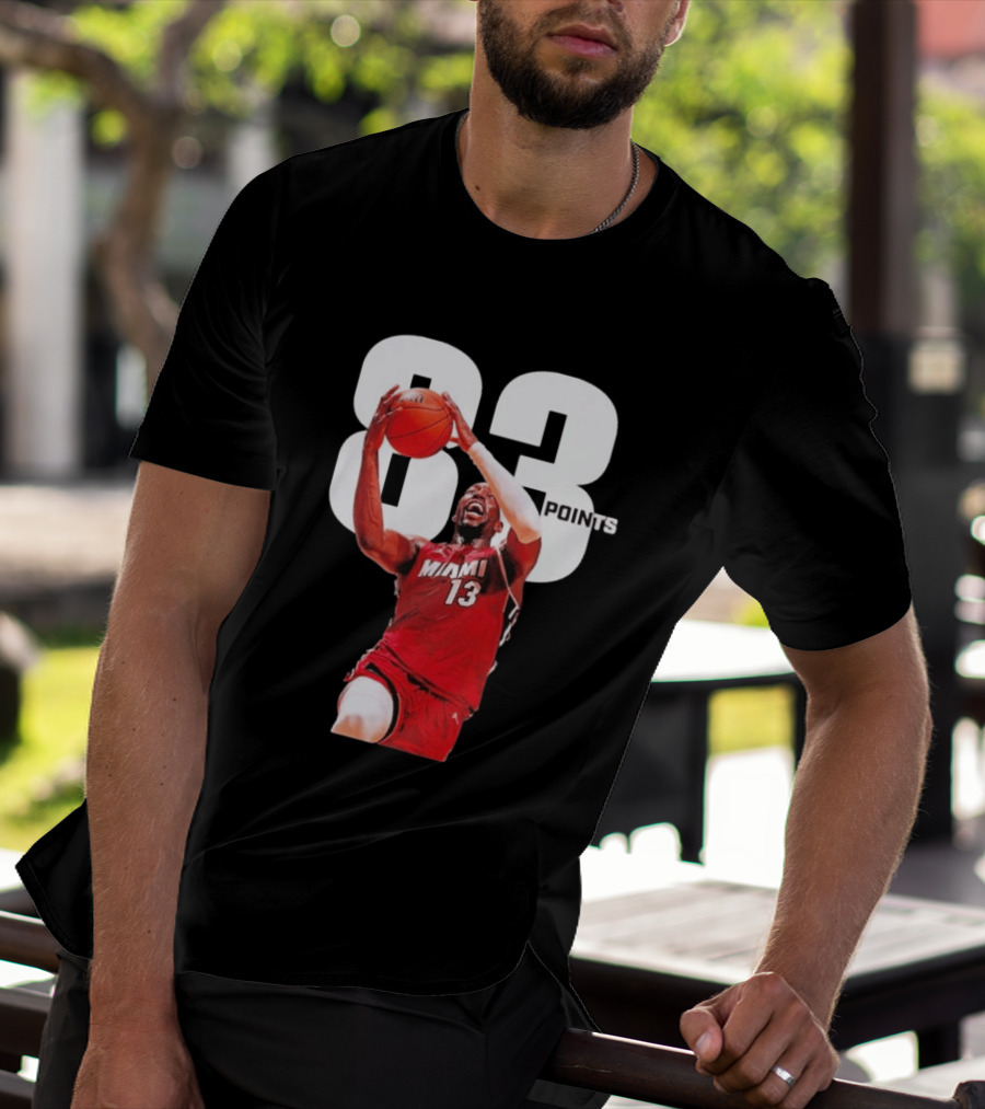 Bam Adebayo Miami 13 Scores 83 Points Passing Kobe Bryant's Single Game Record T-Shirt