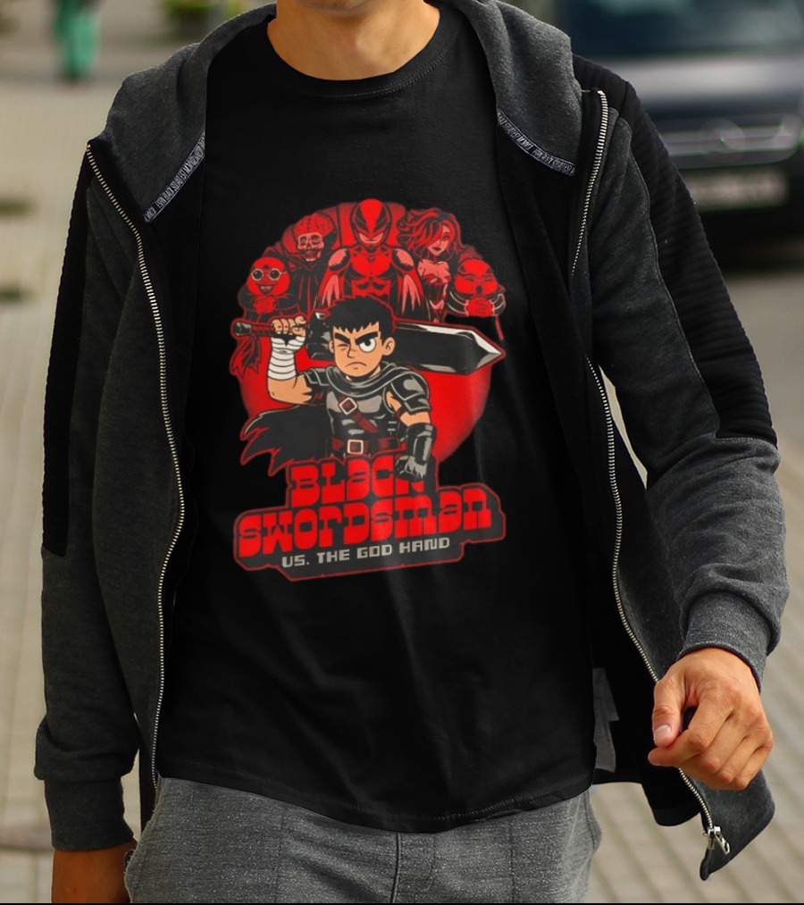 Berserk Black Swordsman Vs The God Hand Scott Pilgrim Vs The World Fusion T-Shirt
