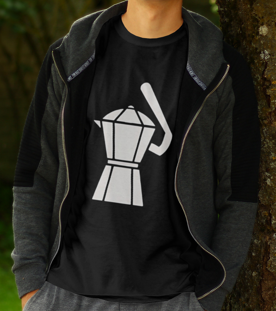 Espresso Baseball Coffee Filter Moka Pot Shape T-Shirt