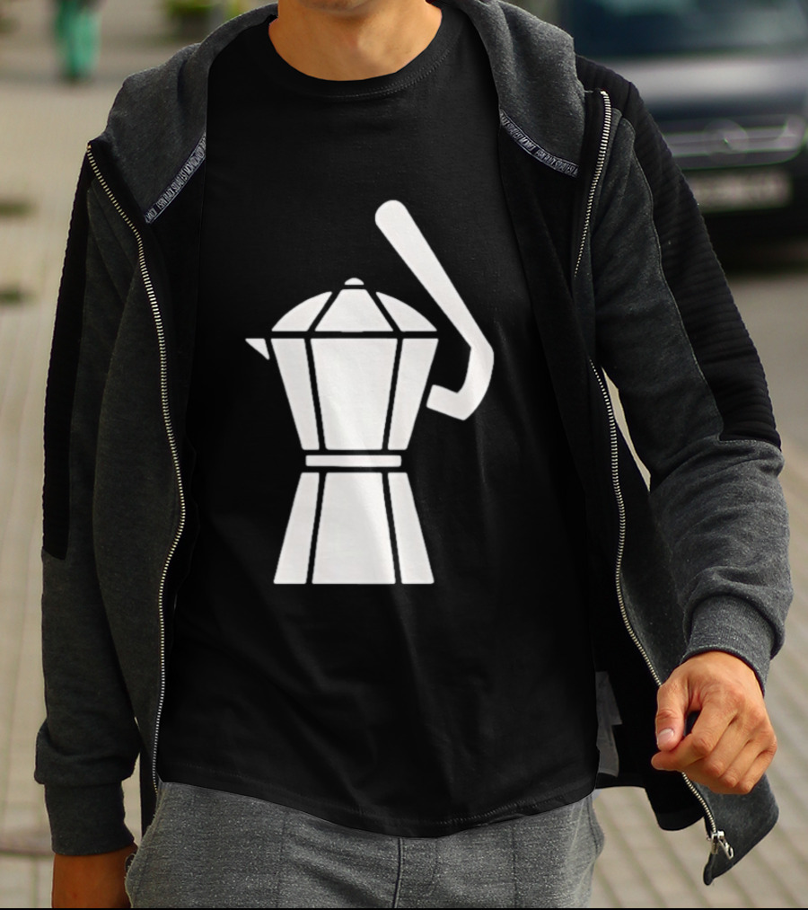 Espresso Baseball Coffee Filter Moka Pot Shape T-Shirt