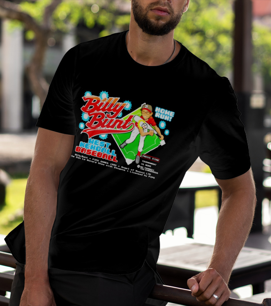 Billy Bunt West Kendall Baseball Home Run Power Star Player Action By Moorer T-Shirt