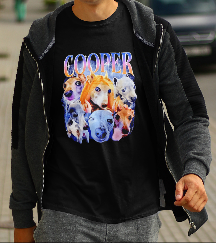 Cooper Dog Collage Colorful Lightning Effects T-Shirt