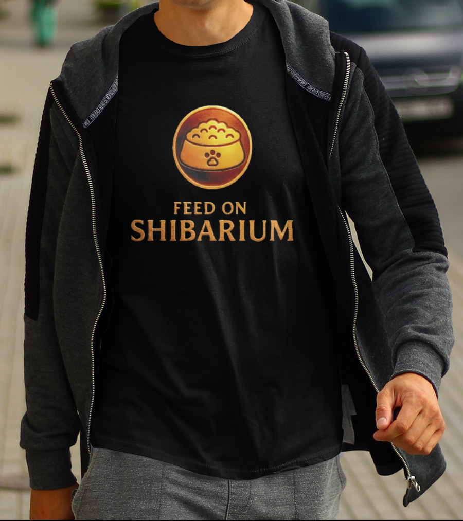 Feed On Shibarium Dog Bowl Paw Print T-Shirt