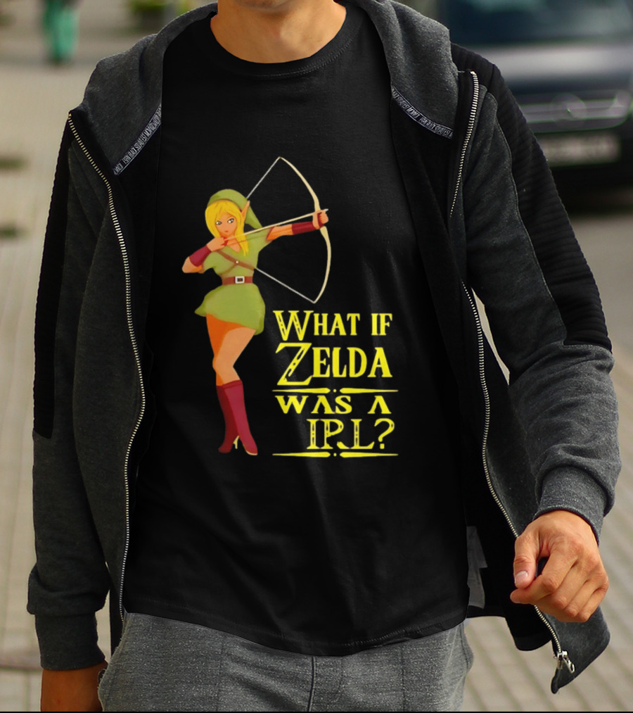 What If Zelda Was A Girl Female Elf Holding A Bow T-Shirt