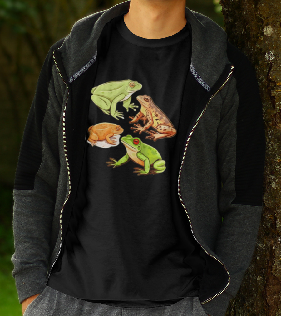 Four Spotted Frogs Vibrant Colors Variety T-Shirt