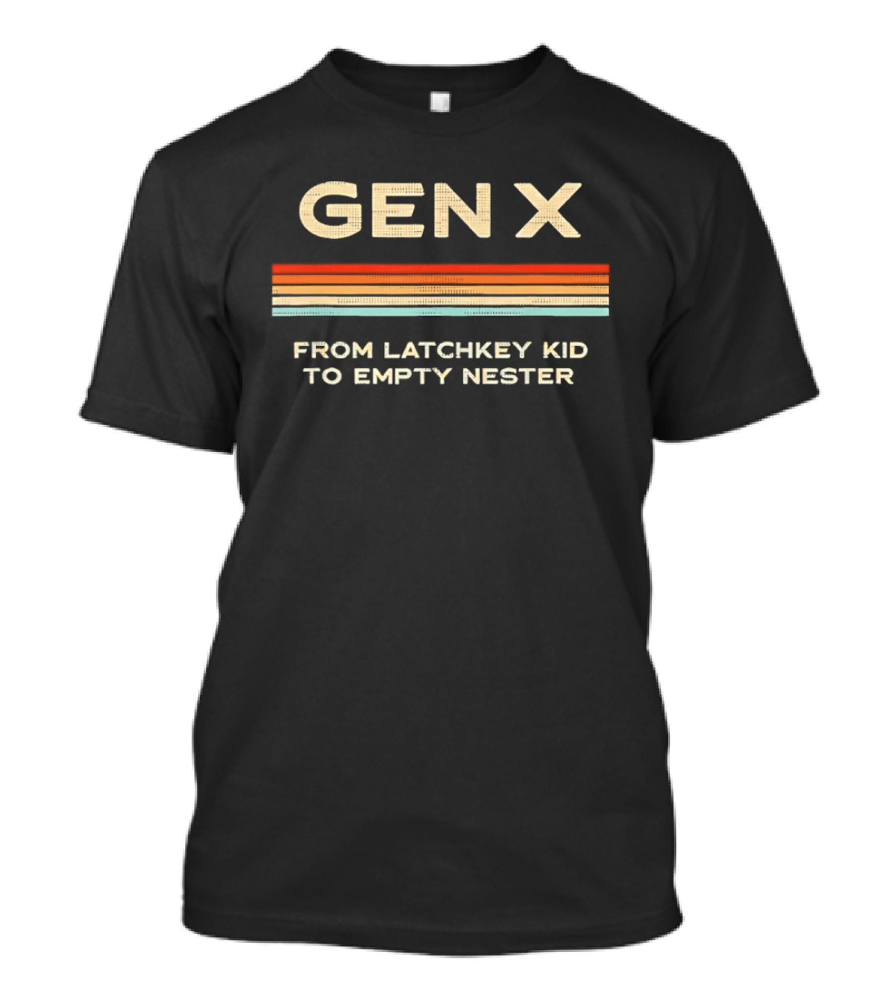 Gen X Nostalgia From Latchkey Kid To Empty Nester Retro Stripes T-Shirt