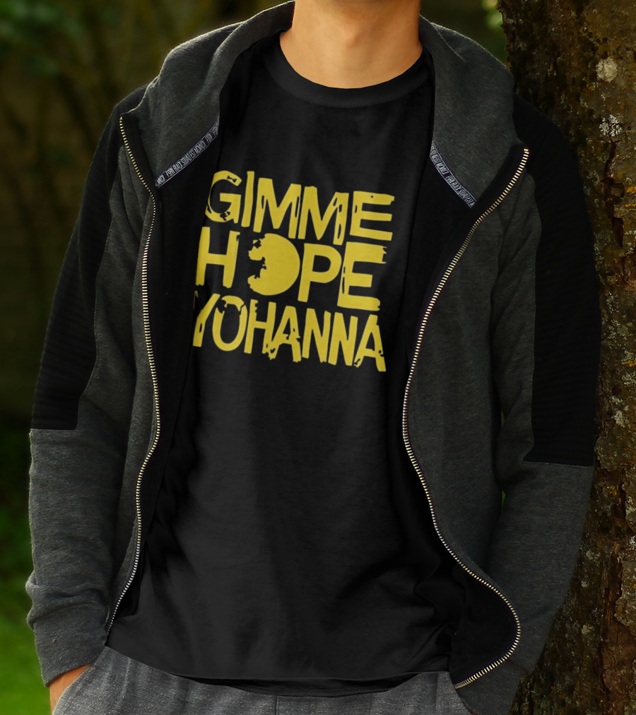 Gimme Hope Yohanna Yellow Text Nostalgic Pacman Symbolism T-Shirt