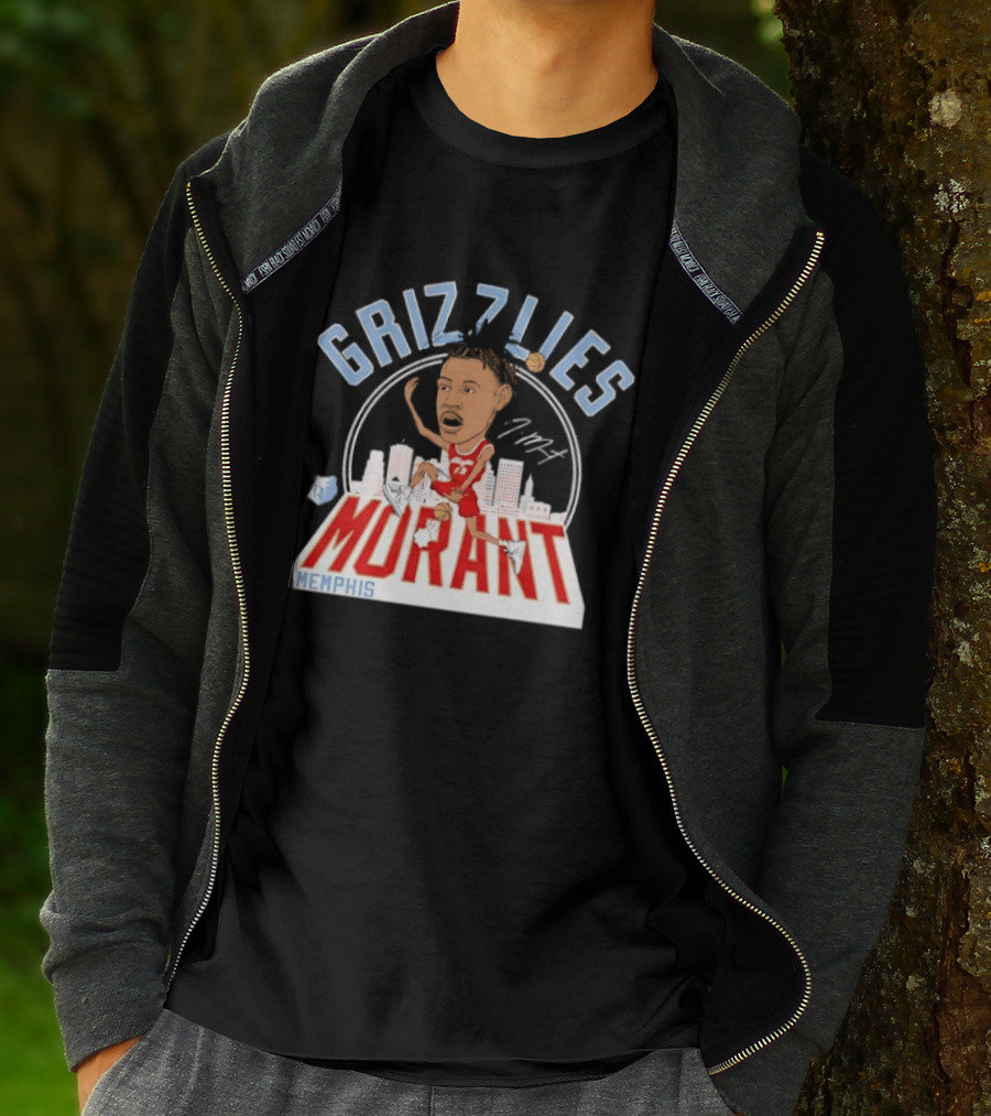 Grizzlies Morant Memphis Skyline Basketball Player T-Shirt