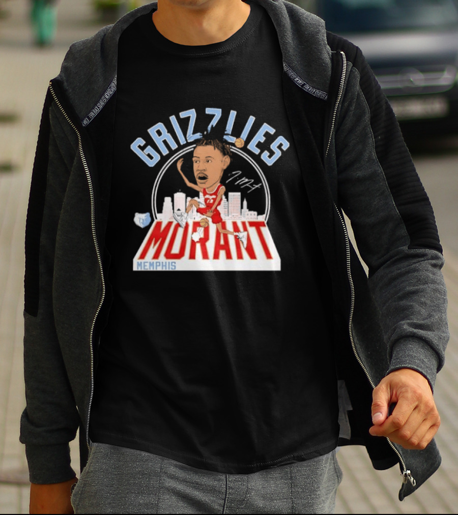Grizzlies Morant Memphis Skyline Basketball Player T-Shirt