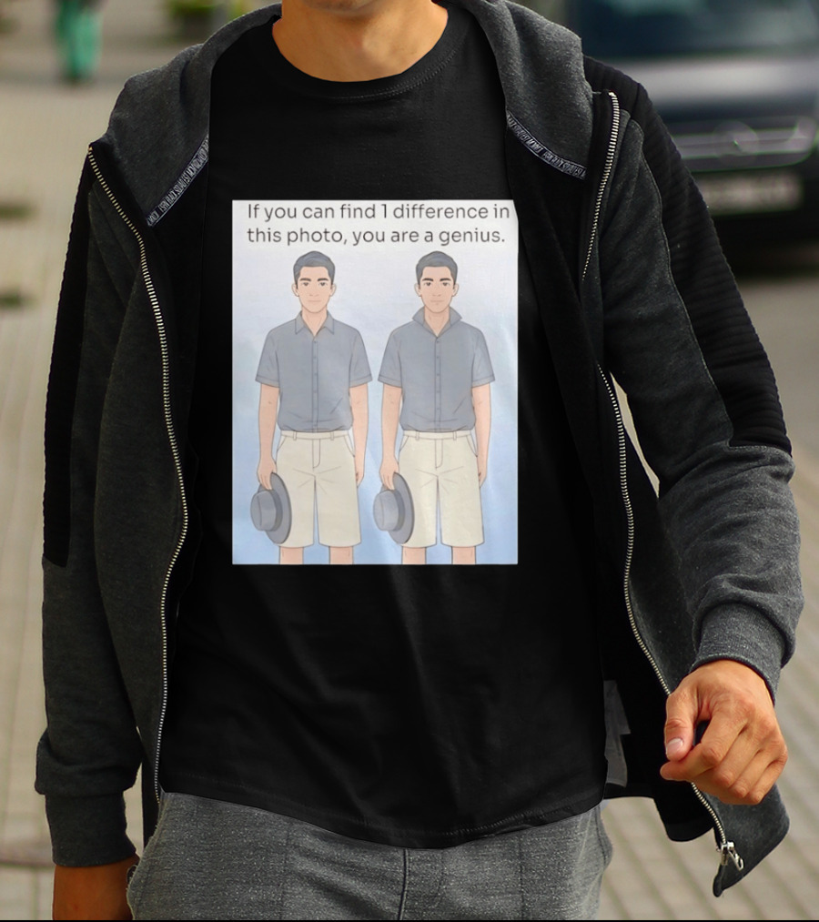 If You Can Find 1 Difference In This Photo You Are A Genius Puzzle Challenge T-Shirt