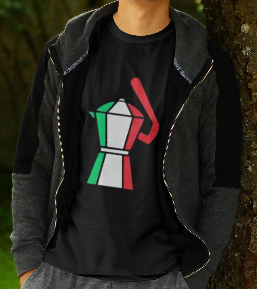 Italian Flag Moka Coffee Pot Icon Italy T-Shirt