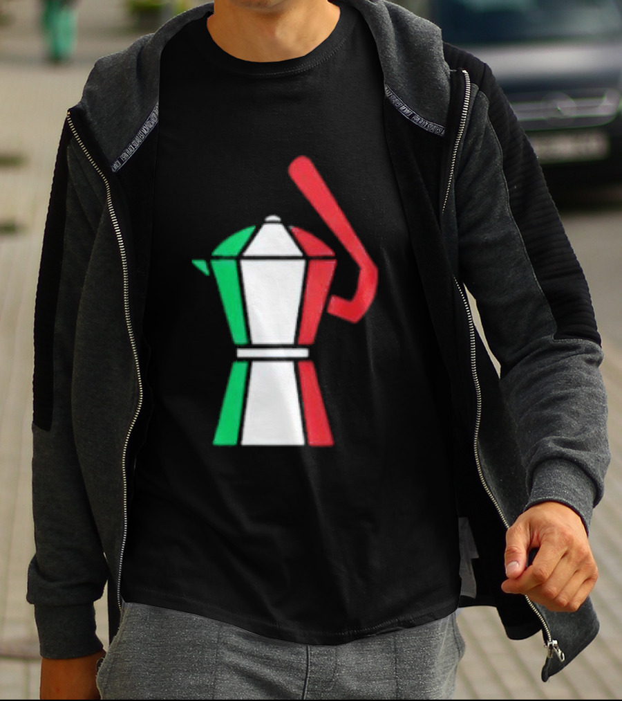 Italian Flag Moka Coffee Pot Icon Italy T-Shirt