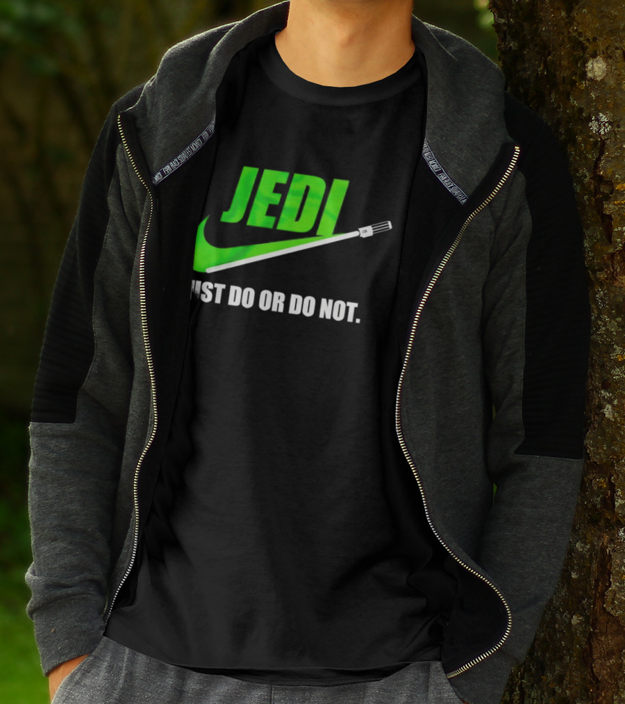 Jedi Just Do Or Do Not Lightsaber Swoosh T-Shirt