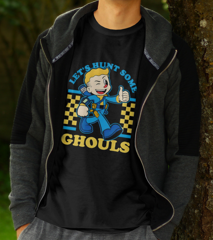 Let's Hunt Some Ghouls Vault Boy Thumbs Up Adventure T-Shirt