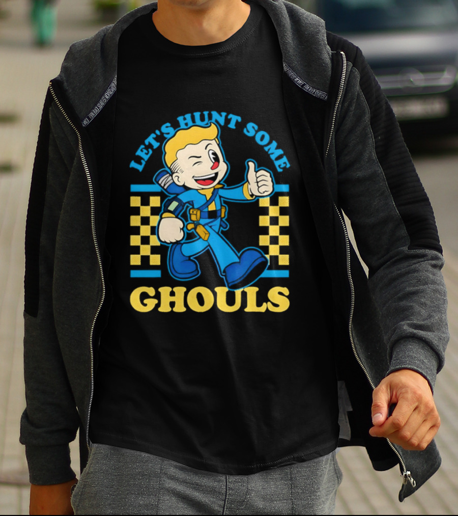 Let's Hunt Some Ghouls Vault Boy Thumbs Up Adventure T-Shirt