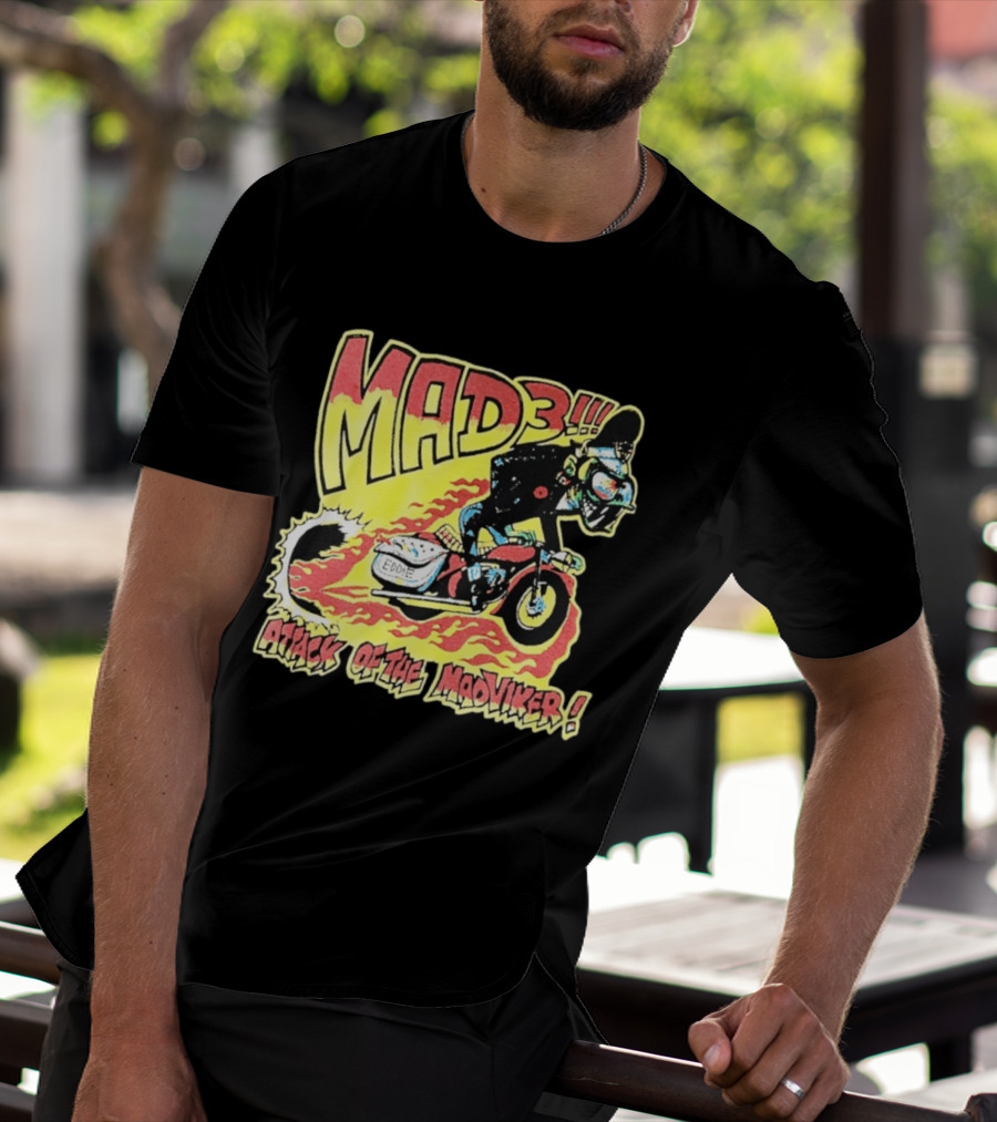 MAD 3 Attack Of The Mad Viker Eddie Biker Flame T-Shirt