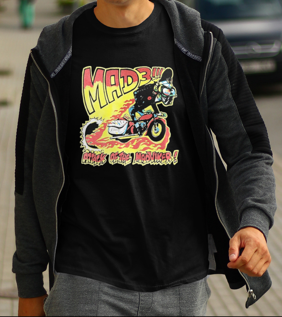 MAD 3 Attack Of The Mad Viker Eddie Biker Flame T-Shirt