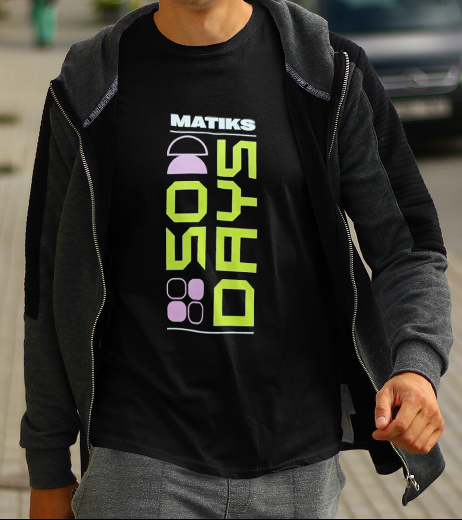 Matiks 50 Days Geometric Neon Shapes And Numbers T-Shirt