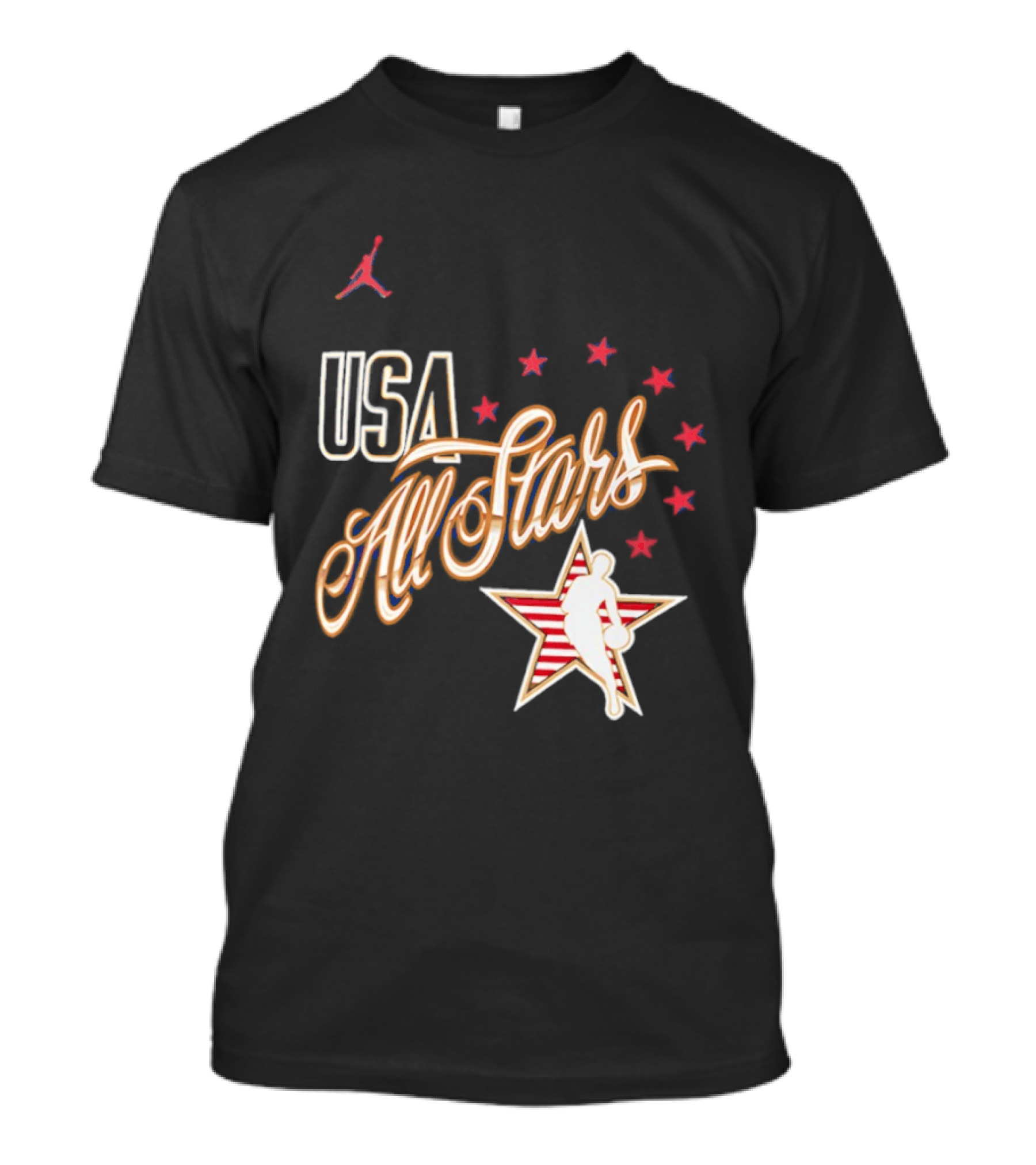 USA All Stars Basketball Red Stars Patriotic T-Shirt