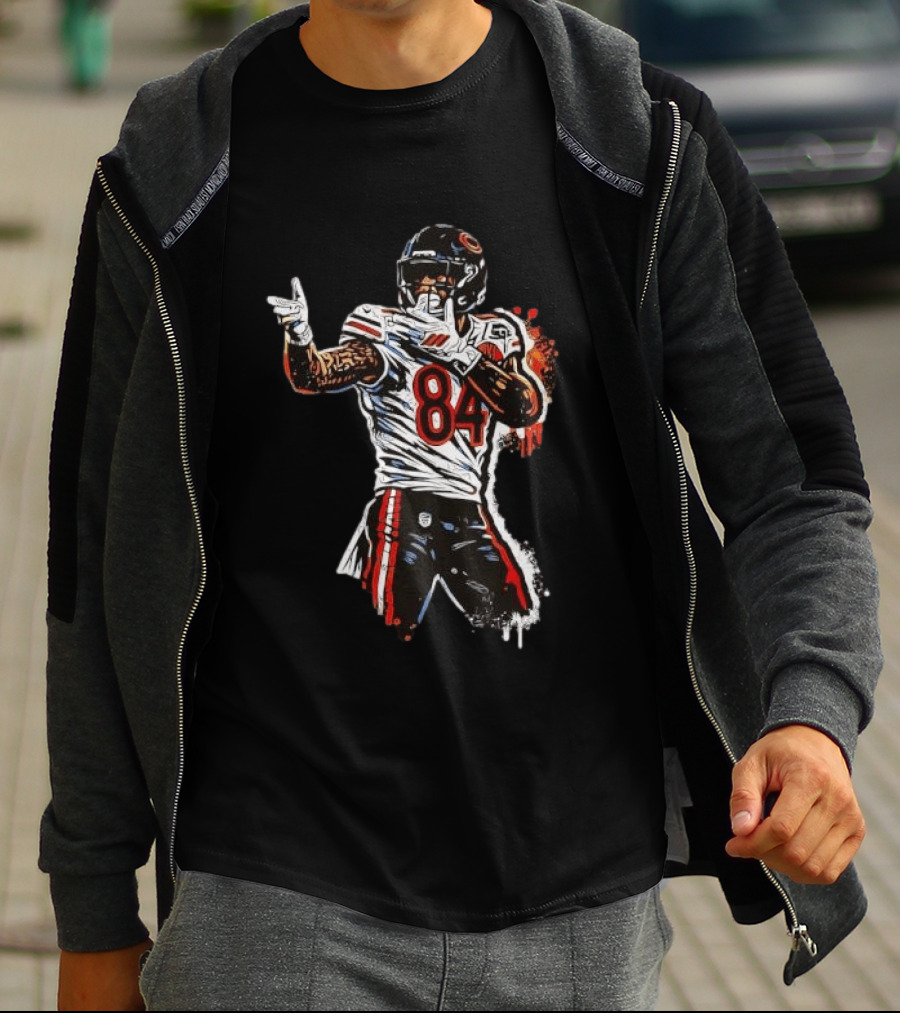 Number 84 Chicago Bears Football Player Action Pose T-Shirt