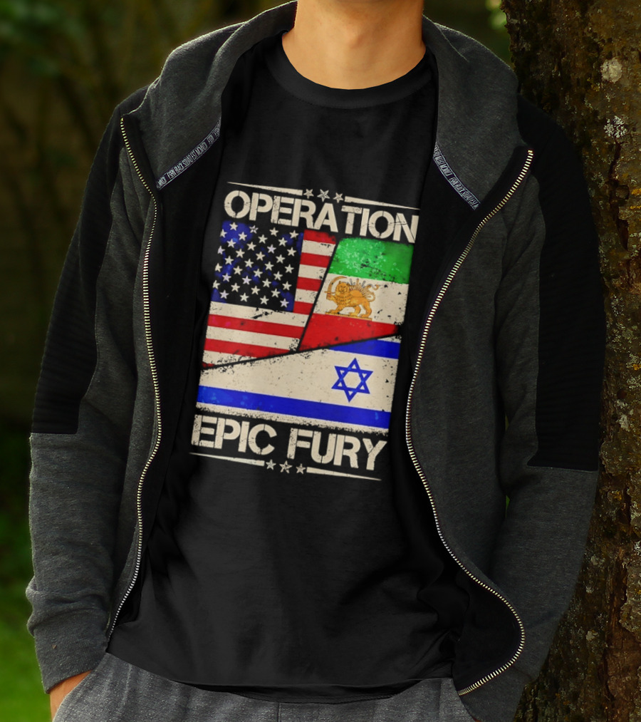 Operation Epic Fury Flags Of America Iran Israel T-Shirt
