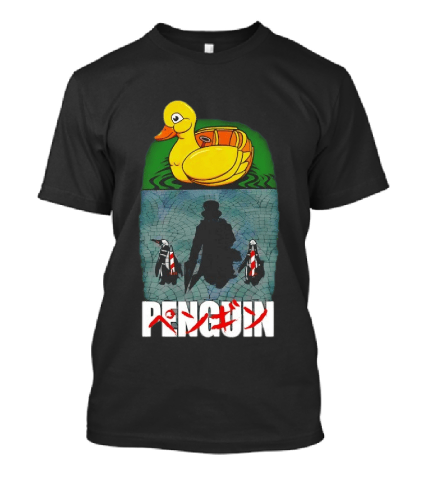 Penguin Oswald Cobblepot Walking Toward Duck Akira T-Shirt