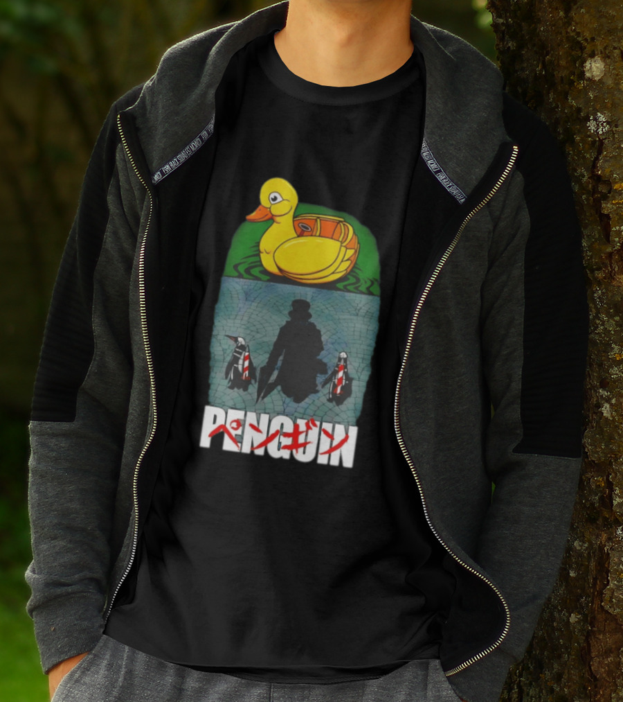 Penguin Oswald Cobblepot Walking Toward Duck Akira T-Shirt