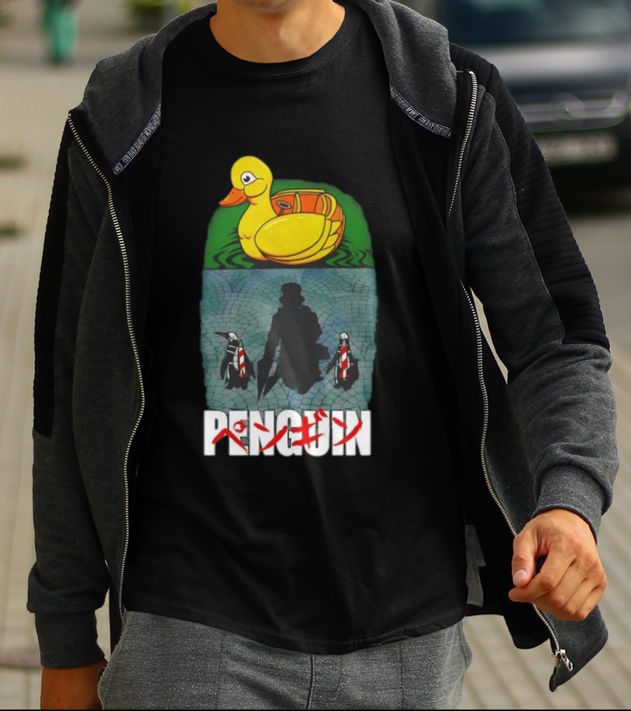 Penguin Oswald Cobblepot Walking Toward Duck Akira T-Shirt