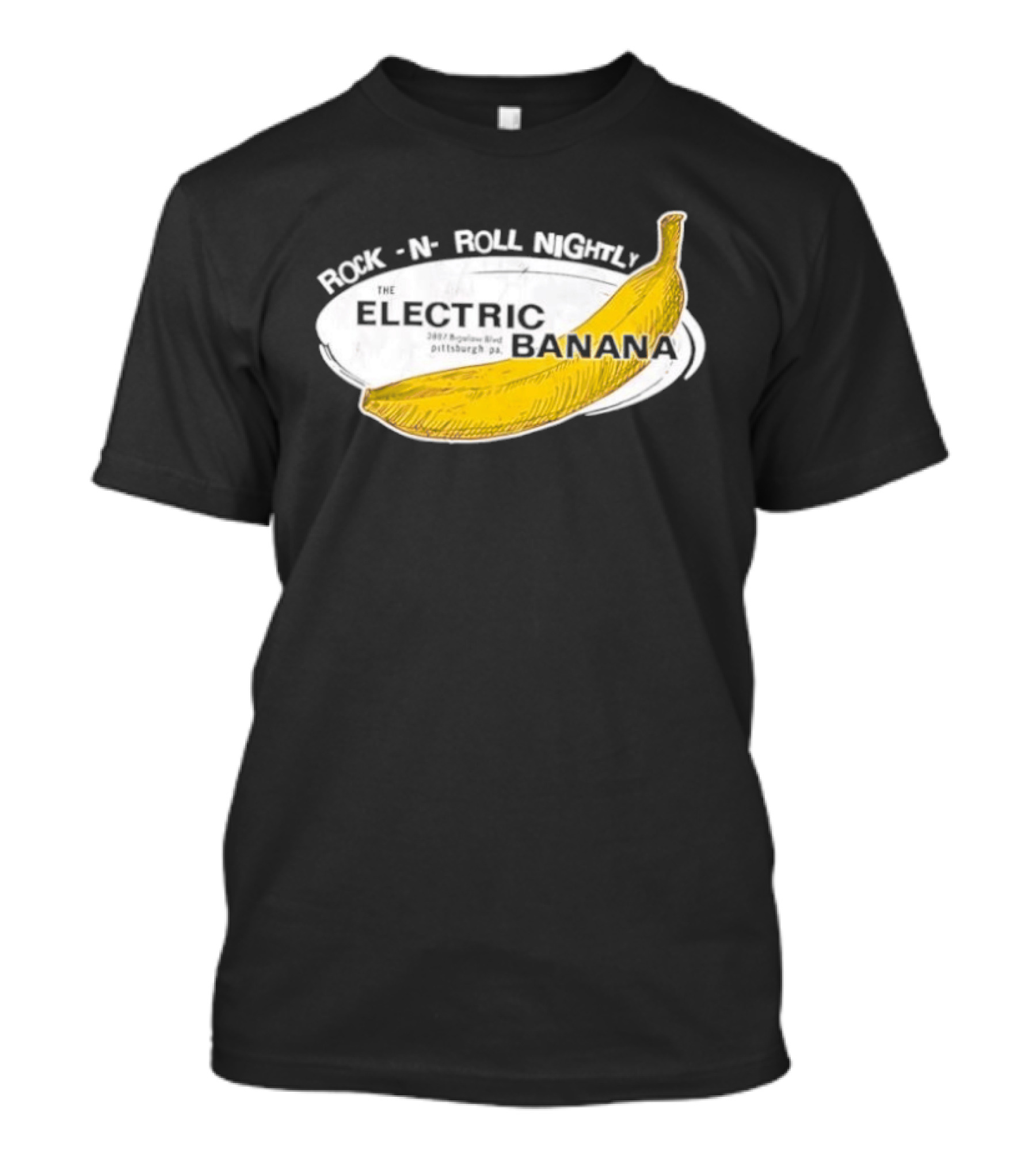 Rock N Roll Nightly Electric Banana Pittsburgh PA Vintage Retro Music Venue T-Shirt